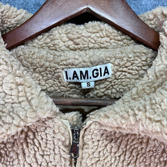 I Am Gia Pixie Coat Size S Small Caramel Teddy Sherpa Jacket - Picture 4 of 10